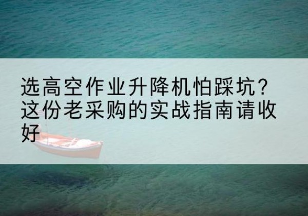 泰兴高空作业升降机厂家推荐-选高空作业升降机怕踩坑？这份老采购的实战指南请收好